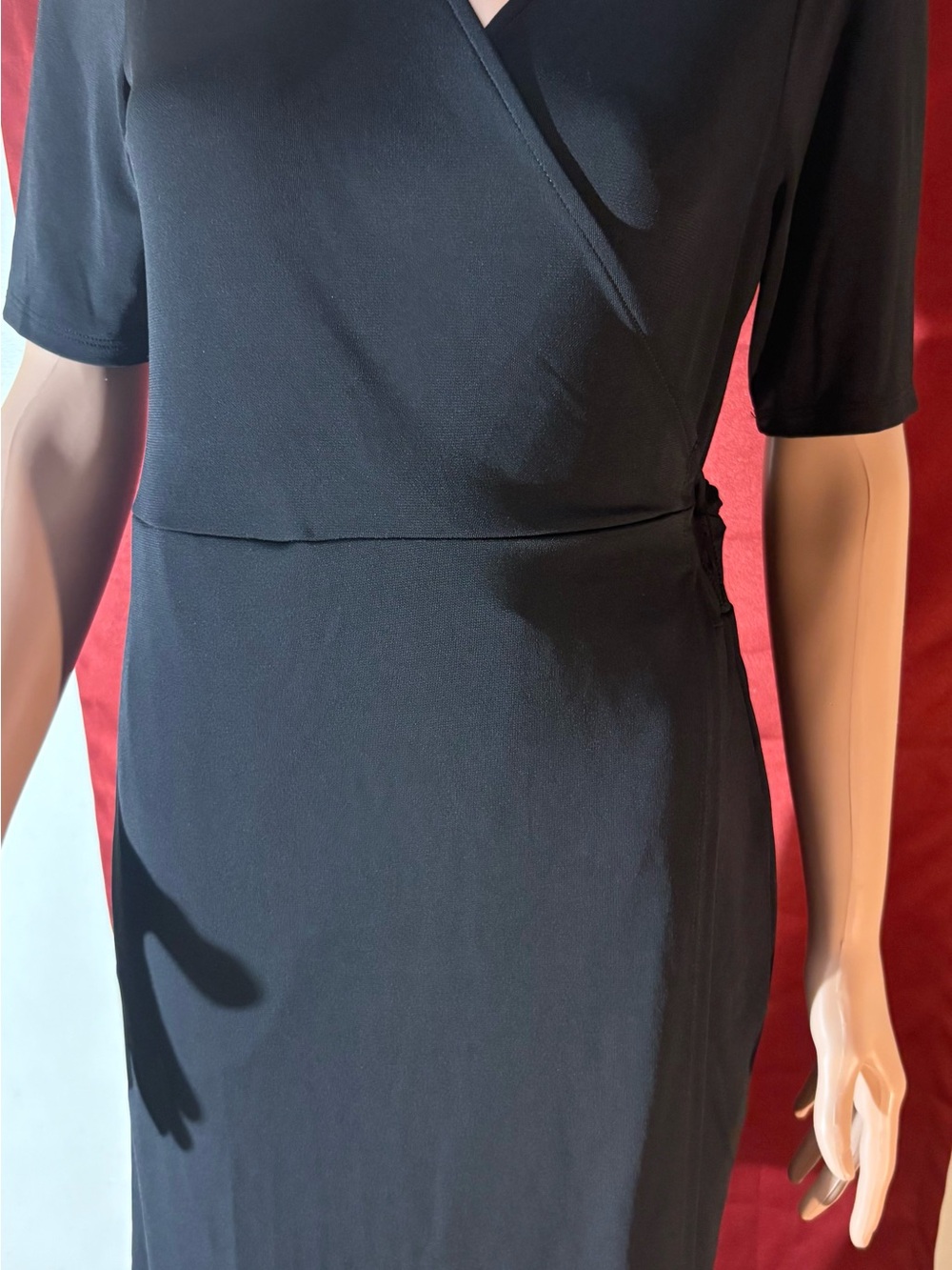 ✨ INC International Concepts Black Wrap Dress ✨ NWT - Picture 8 of 8